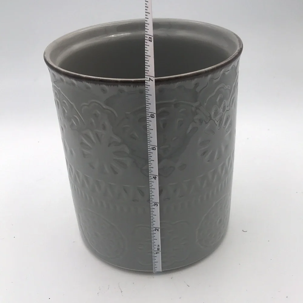 Dowan Grey Ceramic Porcelain Mandala Kitchen Utensil‎ Holder/Wine Chiller